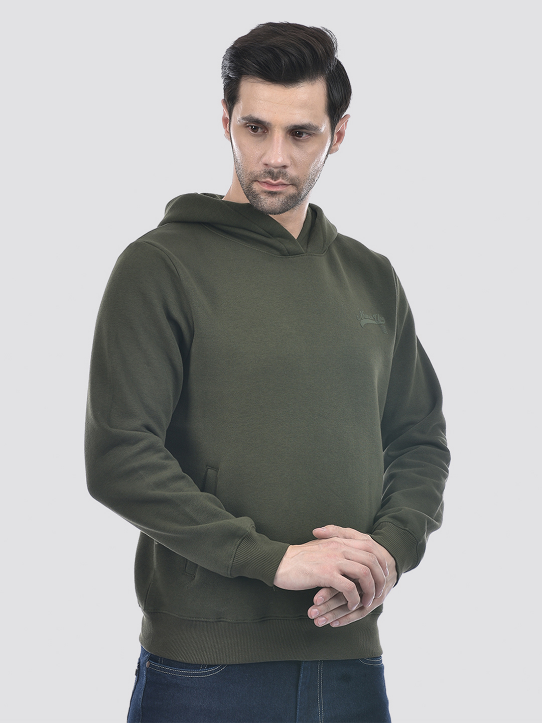 Numero Uno Men Solid Green Sweat Shirt